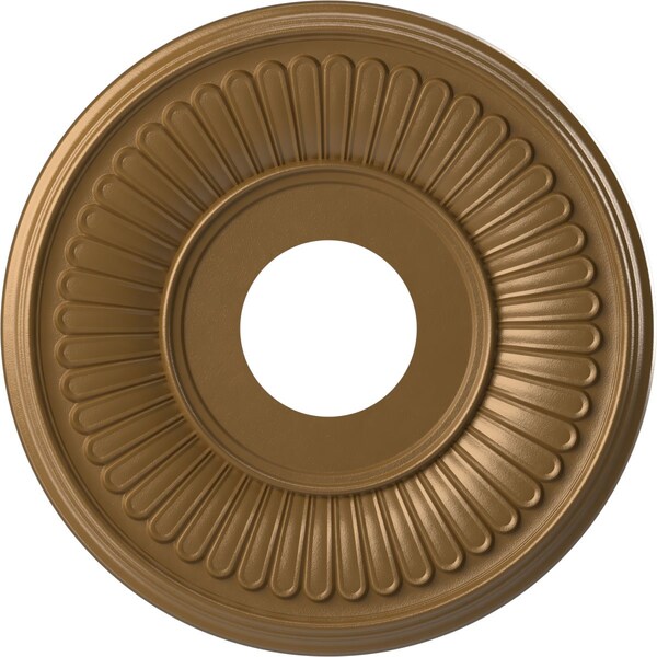 Ekena Millwork Berkshire PVC Medallion (Canopies up to 5 3/4"), 13"OD x 3 1/2"ID x 3/4"P, Metallic Gold Rush CMP13BECGH - main